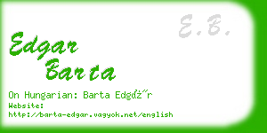 edgar barta business card
